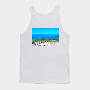 Scene in Spiaggia delle Terrazze with the transparent waters of the Adriatic Sea Tank Top